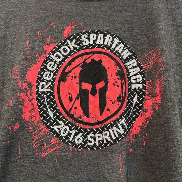 🔵 Reebok Spartan Race Gray Graphic T-Shirt Size Small - Picture 3 of 6